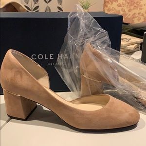 Brand new pale pink block heels